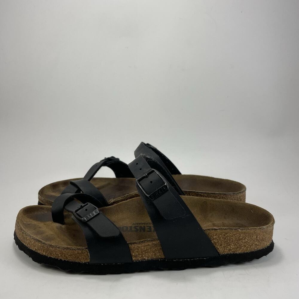 Birkenstock Mayari Sandals Womens Size 37 US 6-6.5 Black Birkoflor Toe Loop - Picture 3 of 9